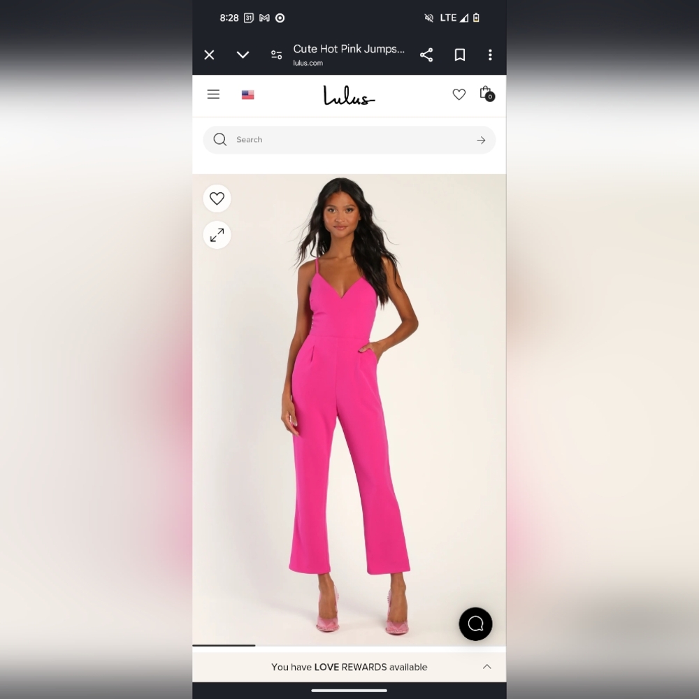 NEW Signature Cutie Hot Pink V-Neck Sleeveless Jumpsuit from Lulu's